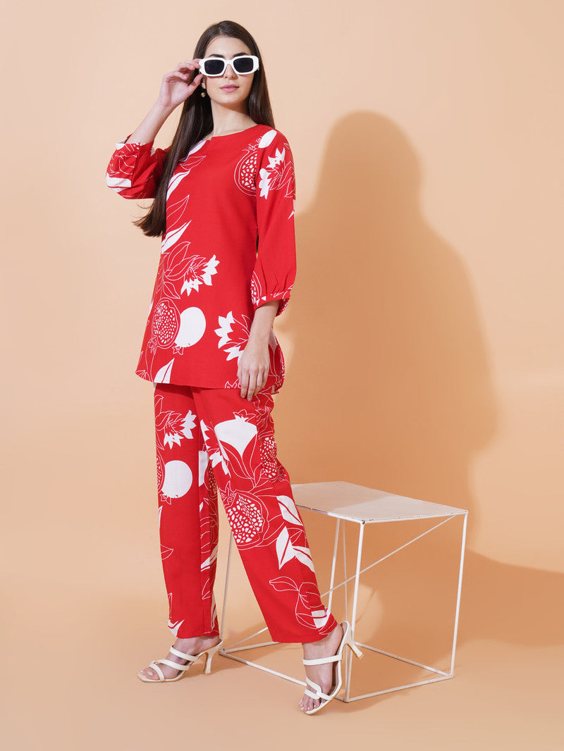 Floral Printed Cord-Set