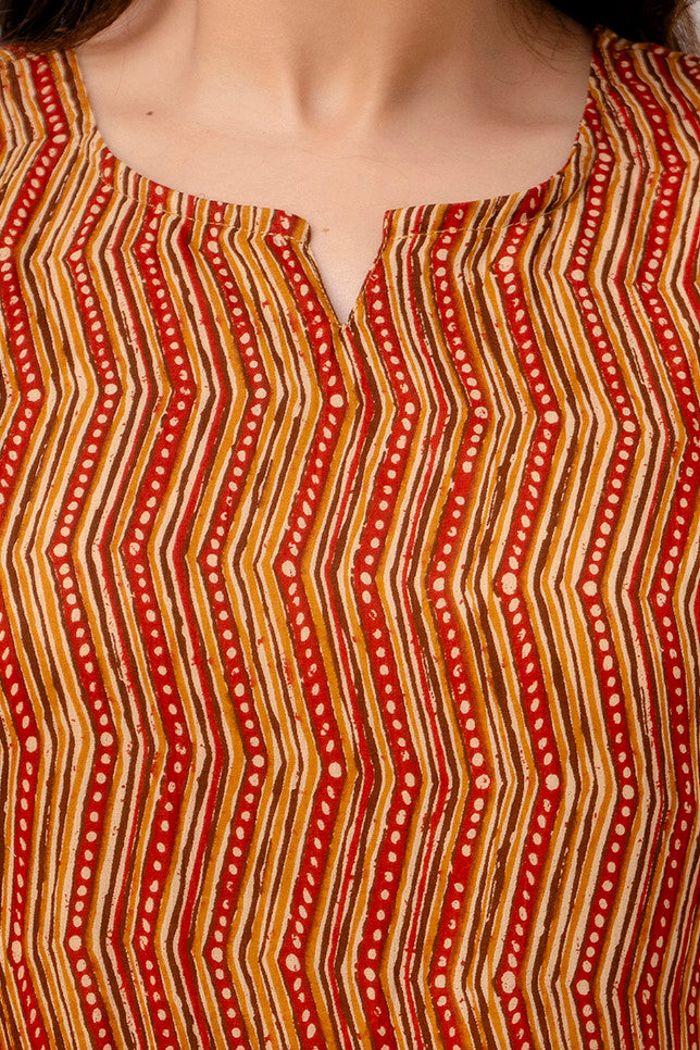 Abstract Maroon Printed Night Suit