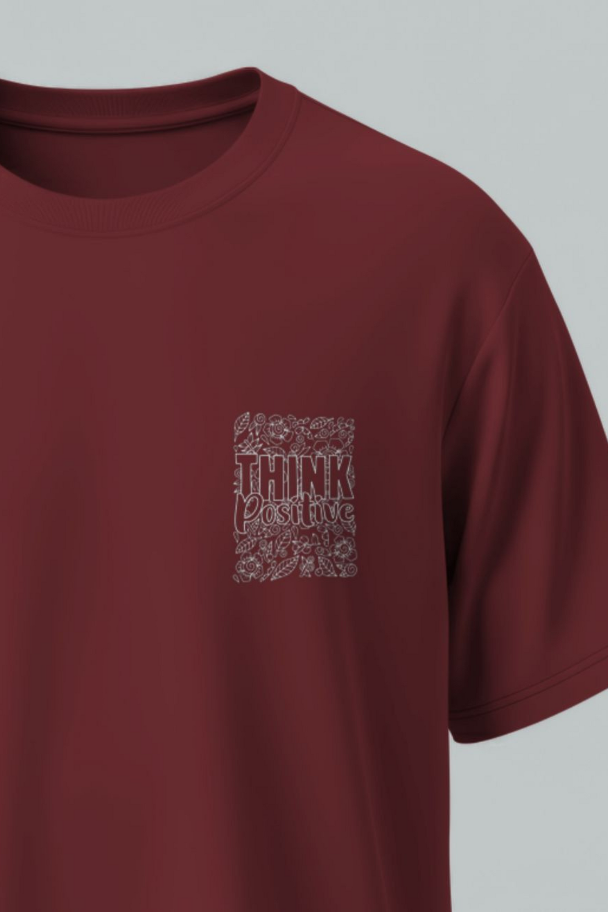 Oversized | Maroon Unisex T-shirt | #OD51