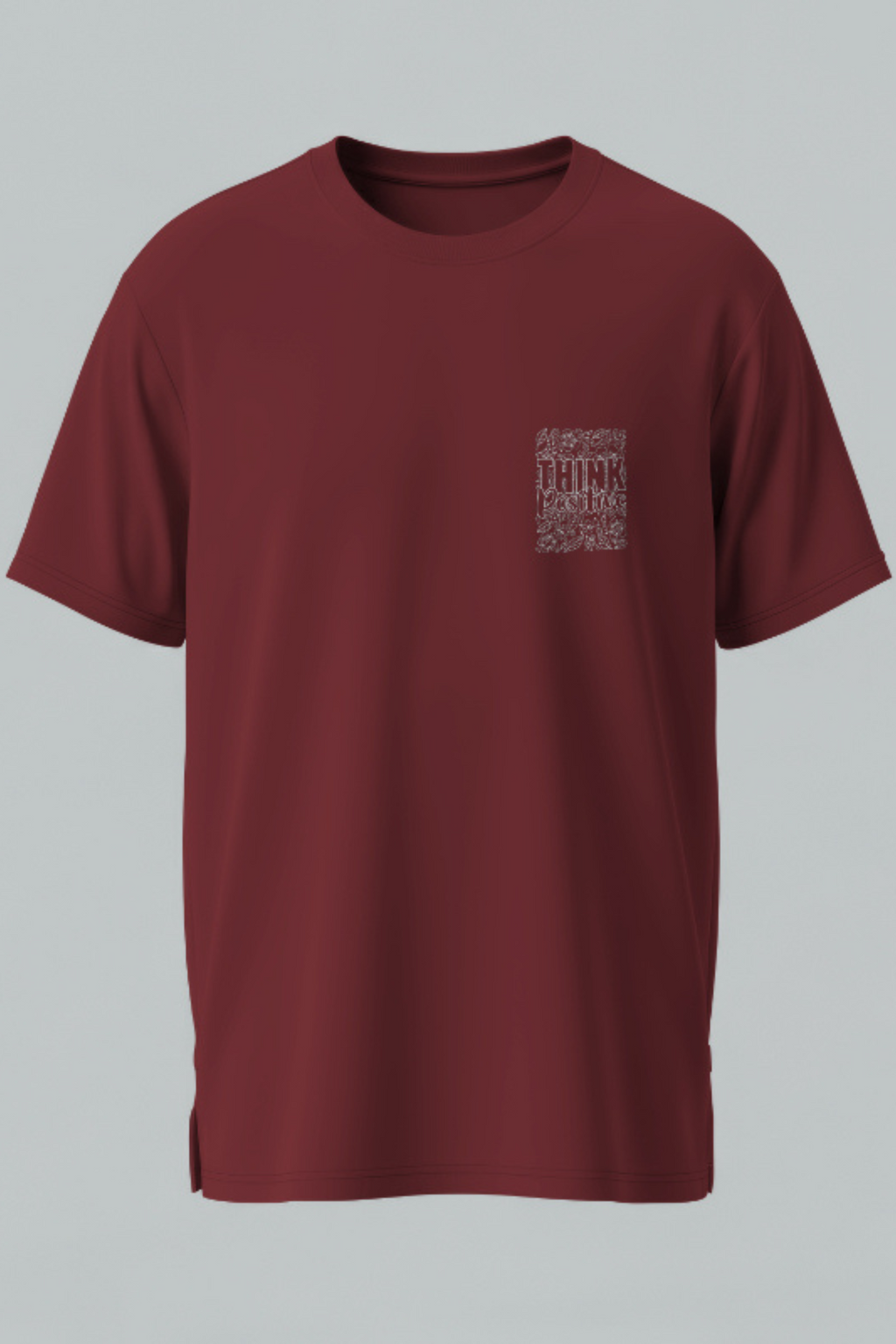 Oversized | Maroon Unisex T-shirt | #OD51