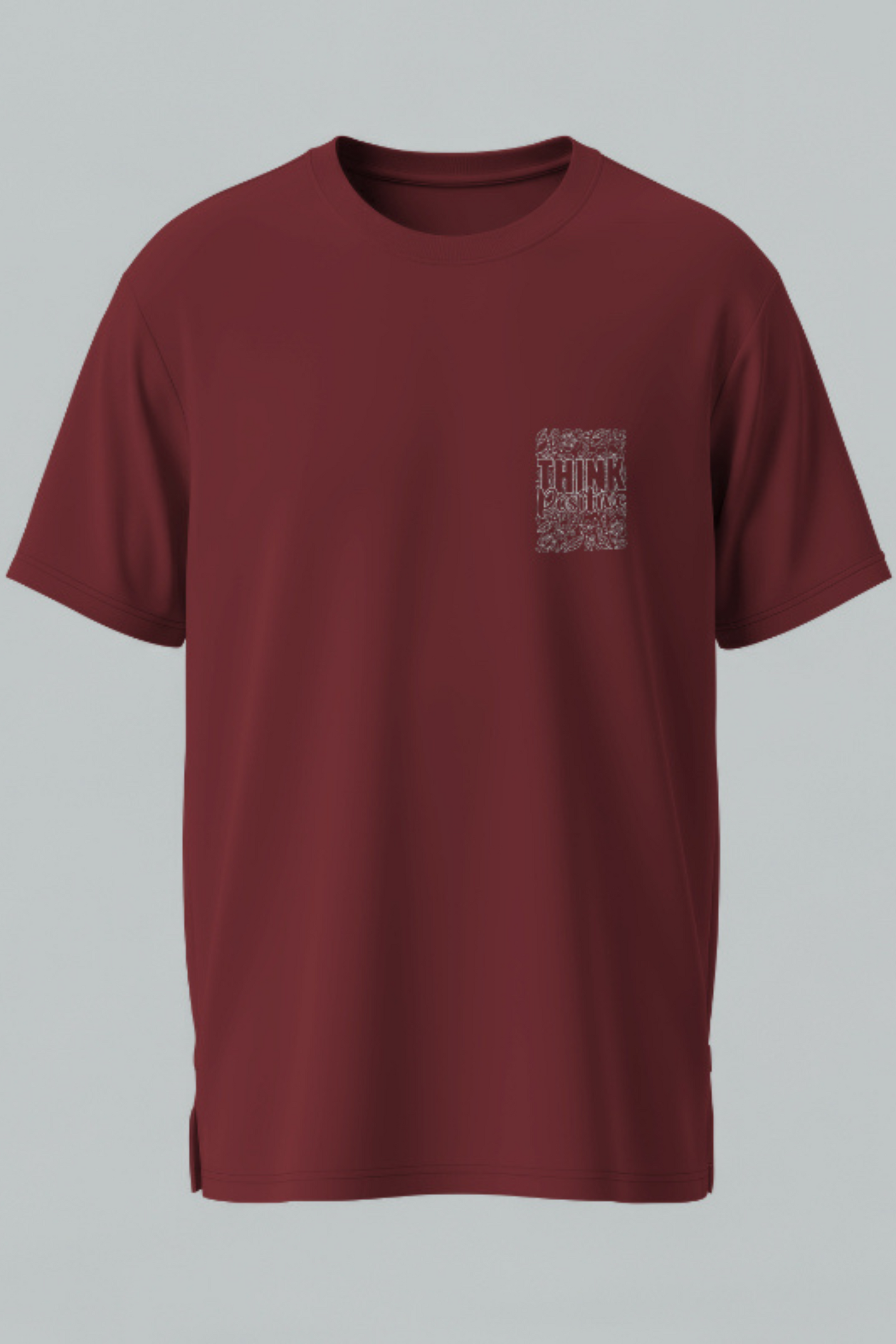 Oversized | Maroon Unisex T-shirt | #OD51