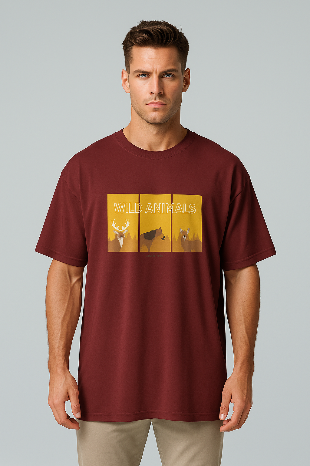 Oversized | Maroon Unisex T-shirt |  #OD33