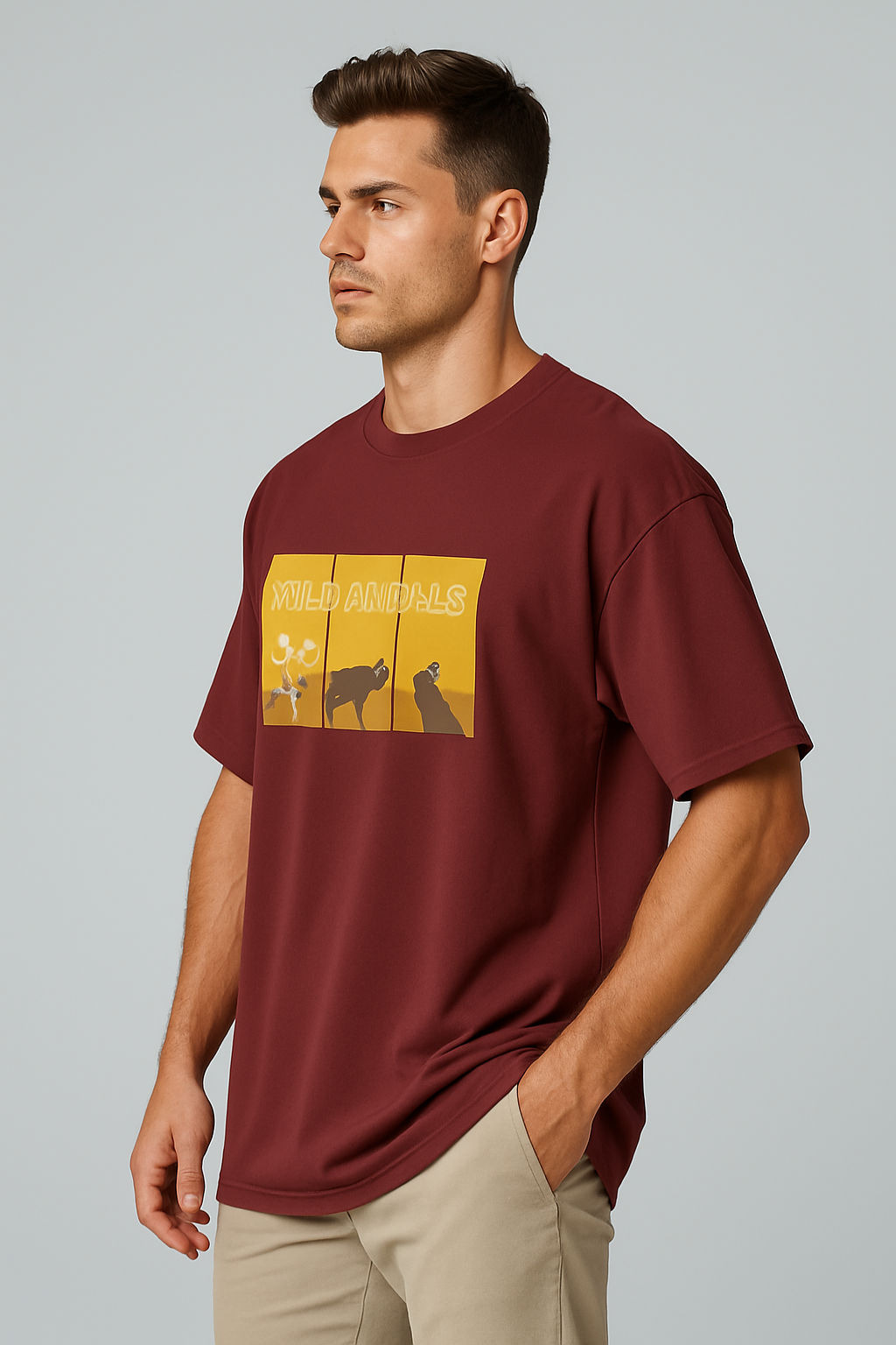 Oversized | Maroon Unisex T-shirt |  #OD33