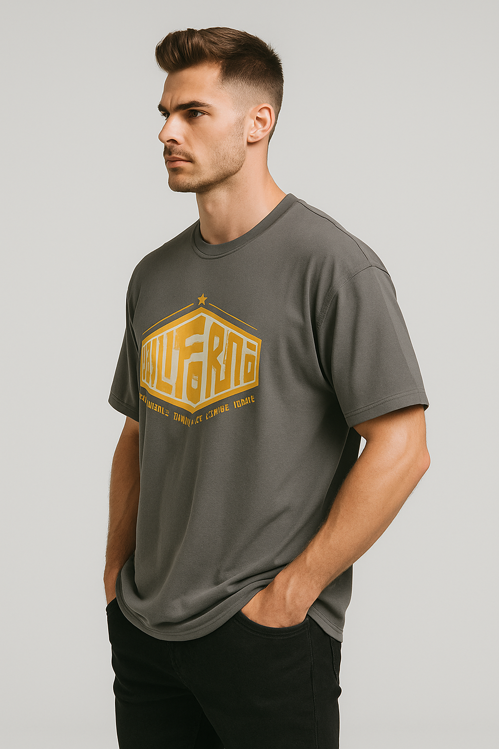 Oversized | Grey Unisex T-shirt |  #OD41