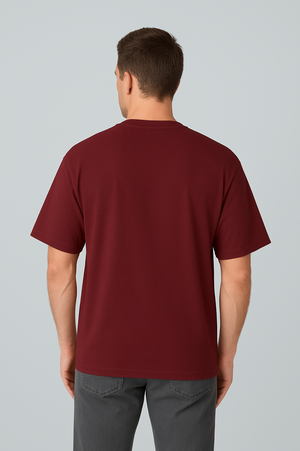 Oversized | Maroon Unisex T-shirt | #OD 53