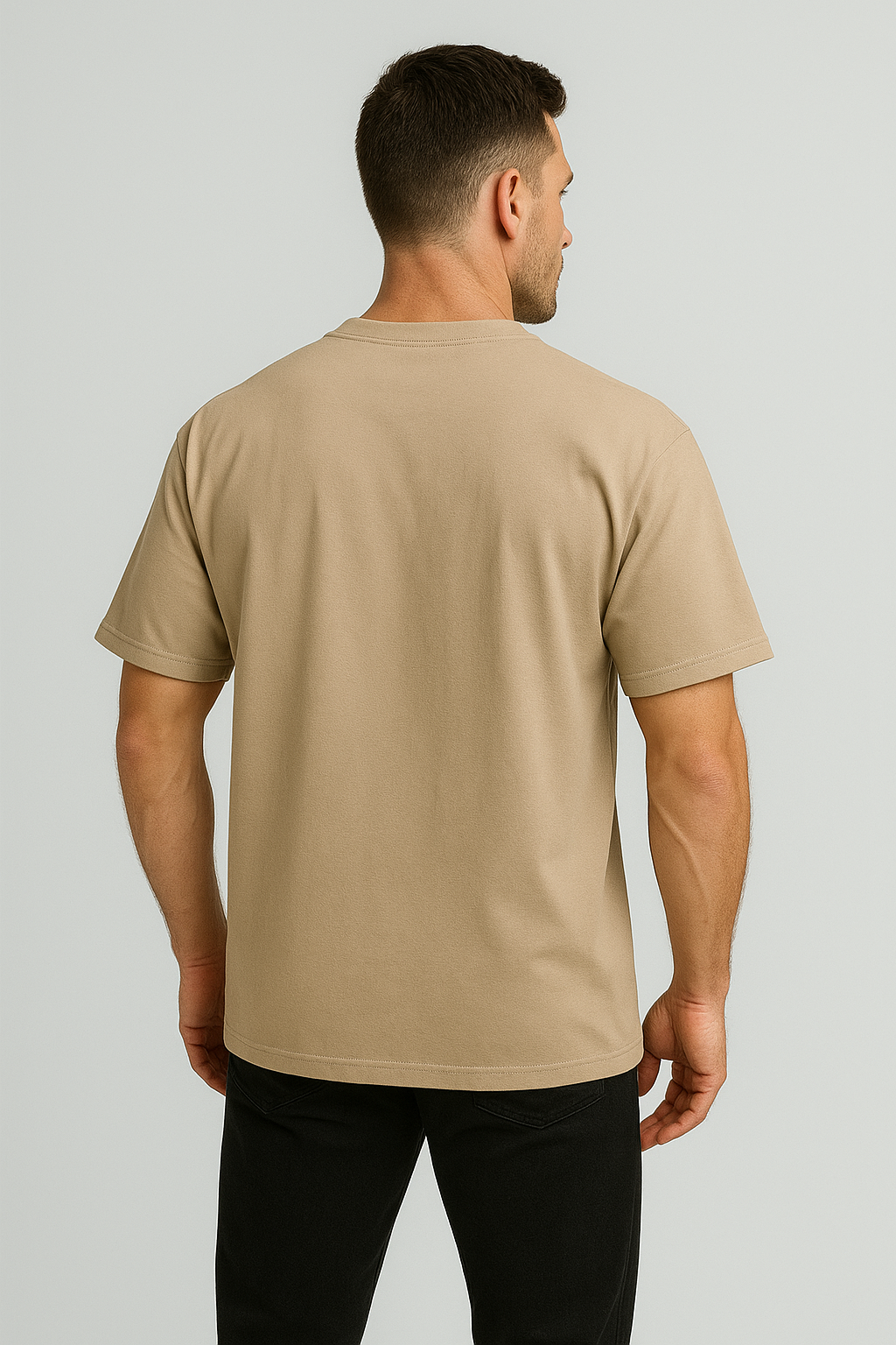Oversized | Beige Unisex T-shirt | #OD 54