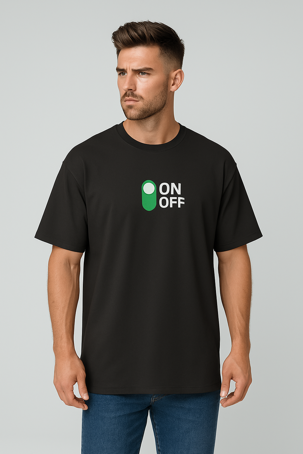 Oversized | Black Unisex T-shirt | #OD22