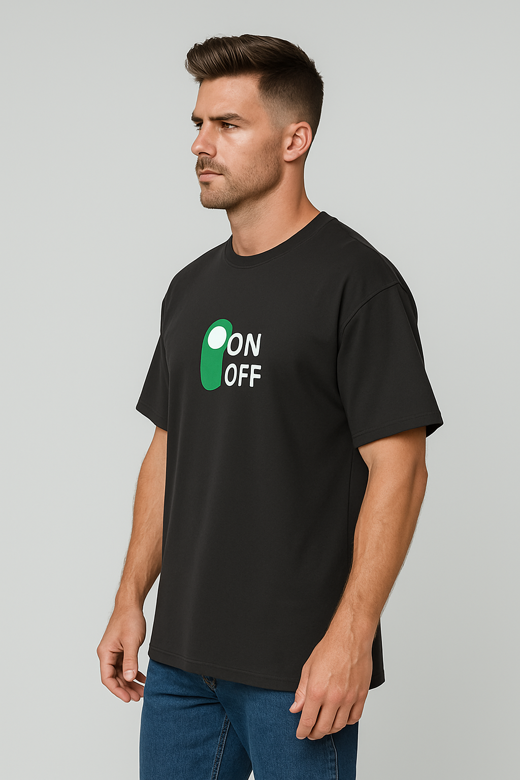 Oversized | Black Unisex T-shirt | #OD22