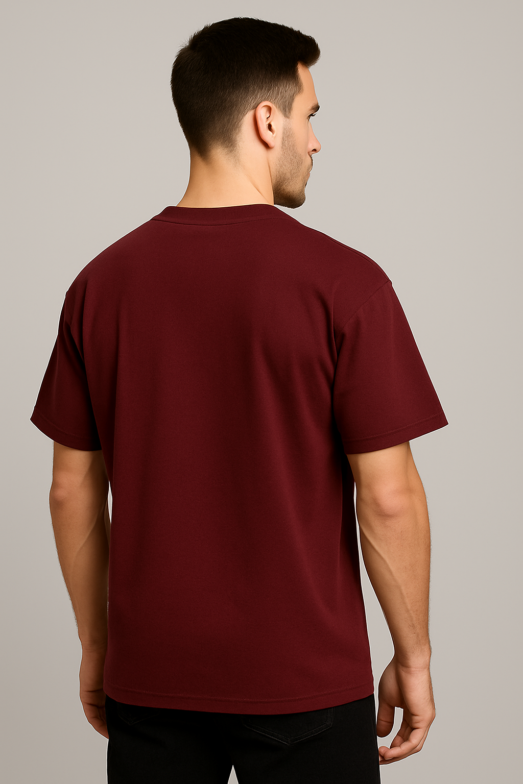 Oversized | Maroon Unisex T-shirt | #OP07