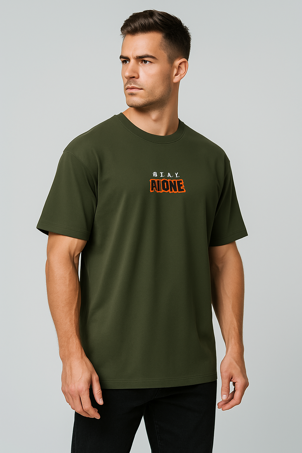 Oversized | Olive Green Unisex T-shirt | #OD14