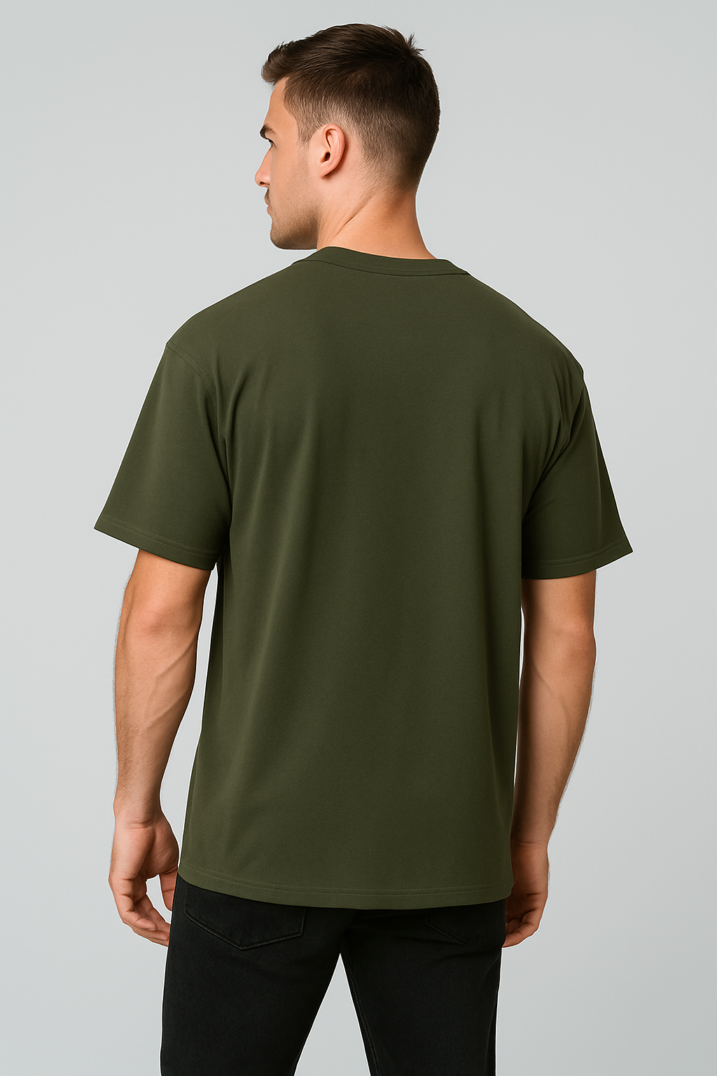 Oversized | Olive Green Unisex T-shirt | #OD14