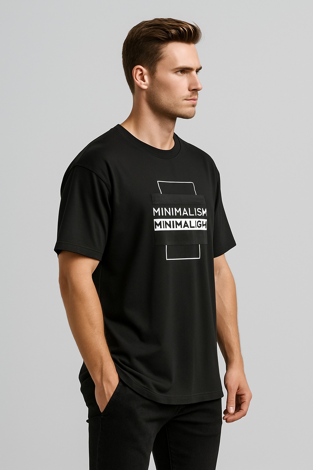 Oversized | Black Unisex T-shirt | #OD15