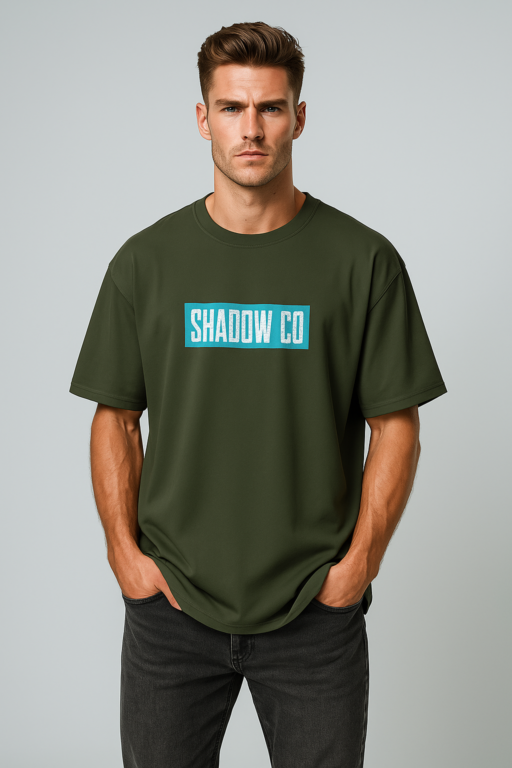 Oversized | Olive Green Unisex T-shirt | #OD68