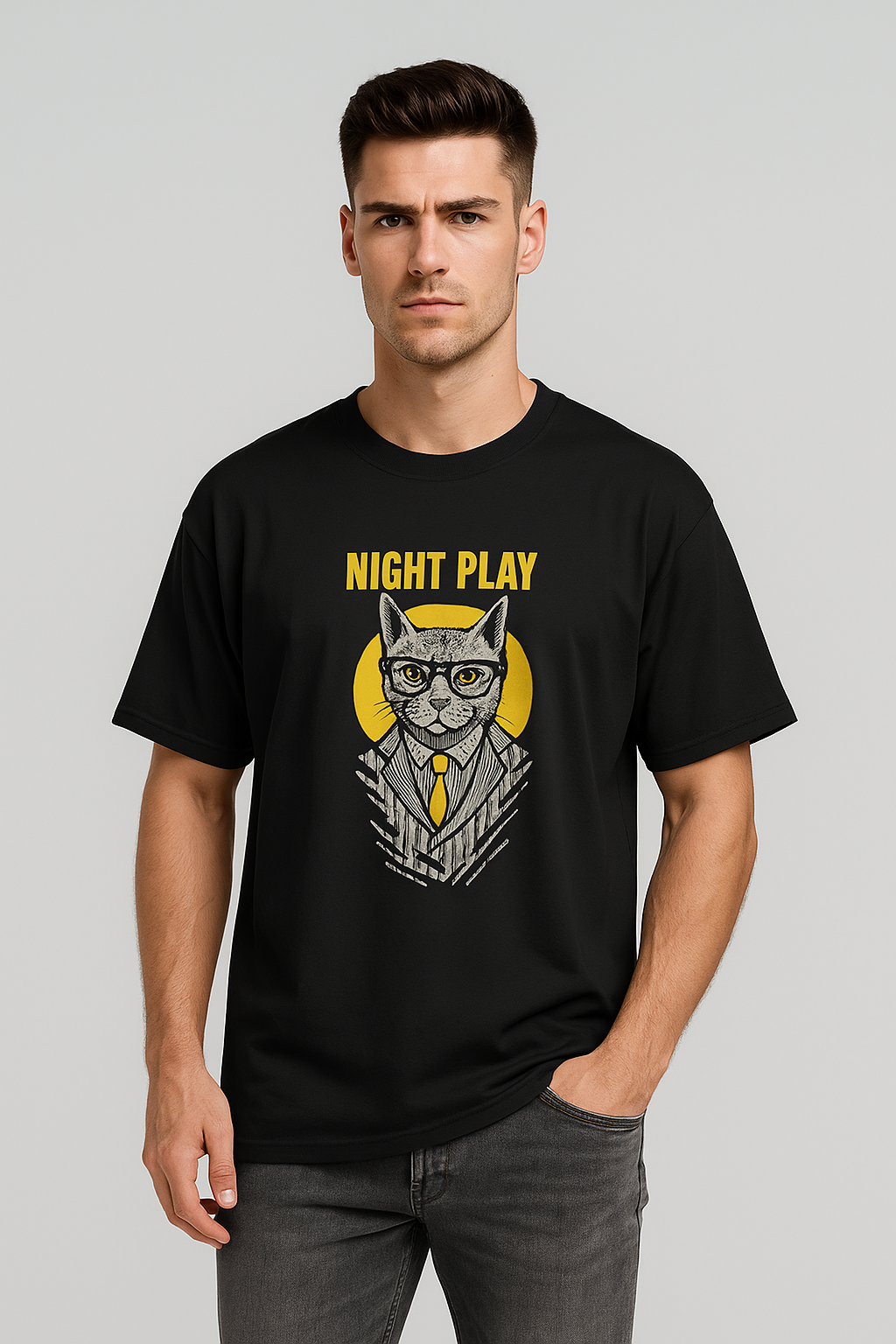 Oversized | Black Unisex T-shirt | #OD65