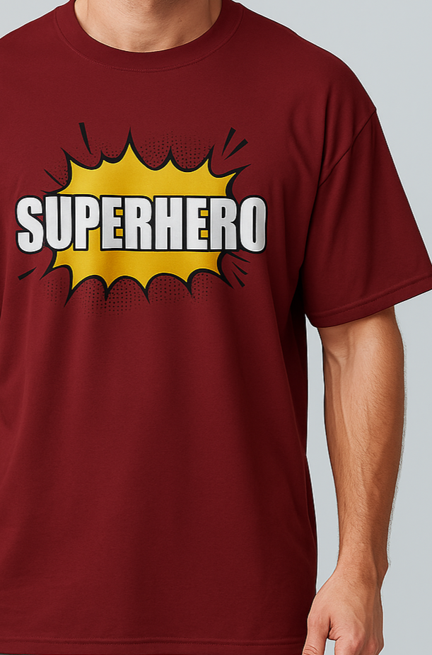 Oversized | Maroon Unisex T-shirt | #OD 53