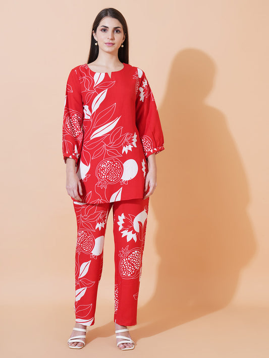 Floral Printed Cord-Set