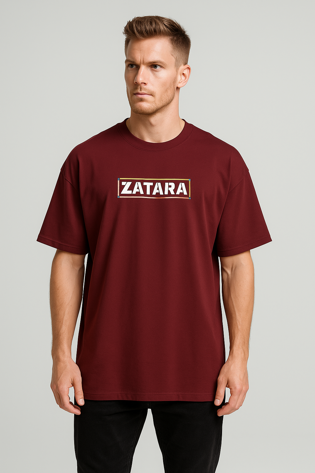 Oversized | Maroon Unisex T-shirt | #OD16